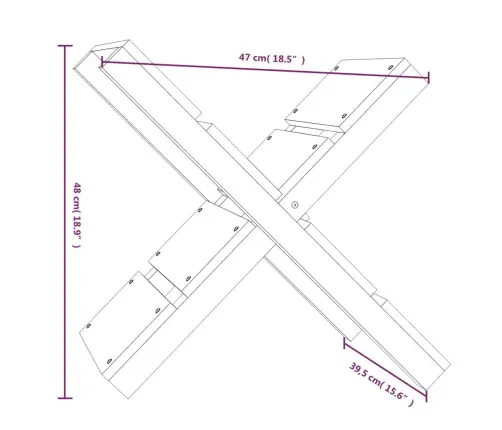 Küttepuude Alus, Hall, 47 X 39,5 X 48 cm Männipuit