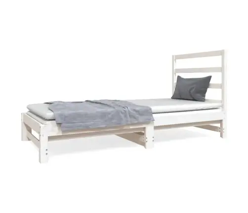 Izvelkama Gulta, Balta, 2X(90X190) Cm, Priedes Masīvkoks Vidaxl