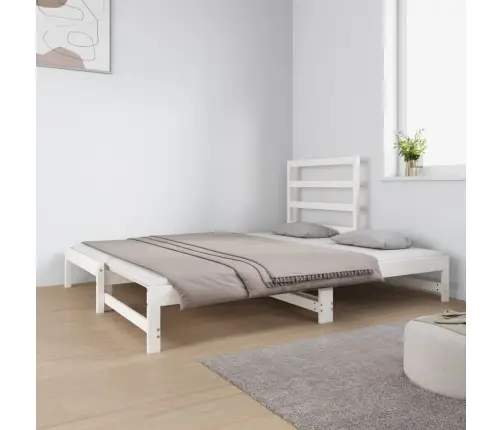 Izvelkama Gulta, Balta, 2X(90X190) Cm, Priedes Masīvkoks Vidaxl