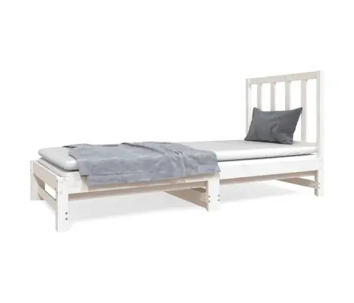 Izvelkama Gulta, Balta, 2X(90X190) Cm, Priedes Masīvkoks Vidaxl