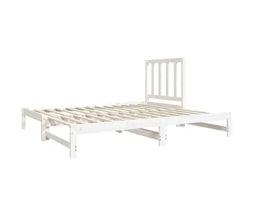 Izvelkama Gulta, Balta, 2X(90X190) Cm, Priedes Masīvkoks Vidaxl