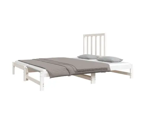 Izvelkama Gulta, Balta, 2X(90X190) Cm, Priedes Masīvkoks Vidaxl