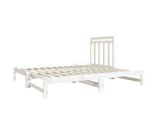 Izvelkama Gulta, Balta, 2X(90X190) Cm, Priedes Masīvkoks Vidaxl