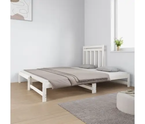 Izvelkama Gulta, Balta, 2X(90X190) Cm, Priedes Masīvkoks Vidaxl