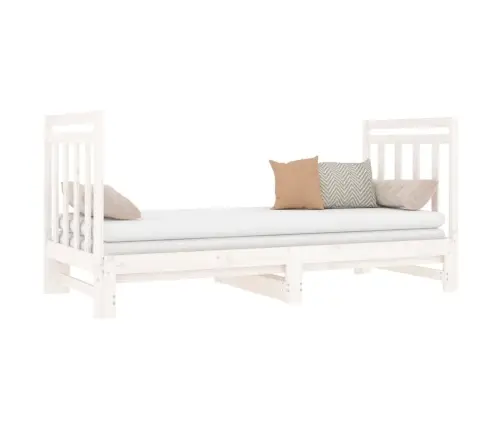 Izvelkama Gulta, Balta, 2X(90X190) Cm, Priedes Masīvkoks Vidaxl