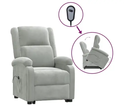 Püsti Tõusmist Toetav Tugitool, Helehall, Samet