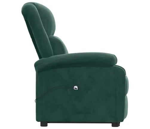 Atpūtas Krēsls, Paceļams, Tumši Zaļš Samts Vidaxl