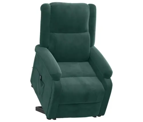 Atpūtas Krēsls, Paceļams, Tumši Zaļš Samts Vidaxl