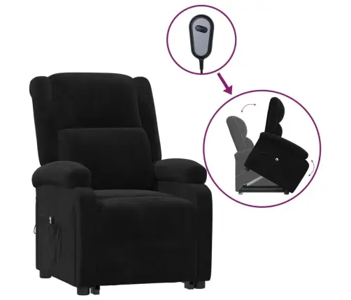 Atpūtas Krēsls, Paceļams, Melns Samts Vidaxl