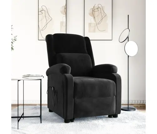 Atpūtas Krēsls, Paceļams, Melns Samts Vidaxl