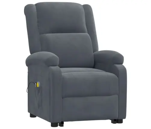 Masāžas Krēsls, Paceļams, Tumši Pelēks Samts Vidaxl