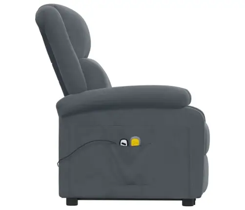 Masāžas Krēsls, Paceļams, Tumši Pelēks Samts Vidaxl