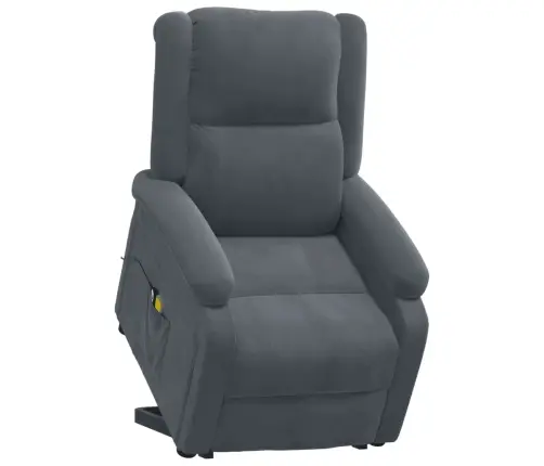 Masāžas Krēsls, Paceļams, Tumši Pelēks Samts Vidaxl