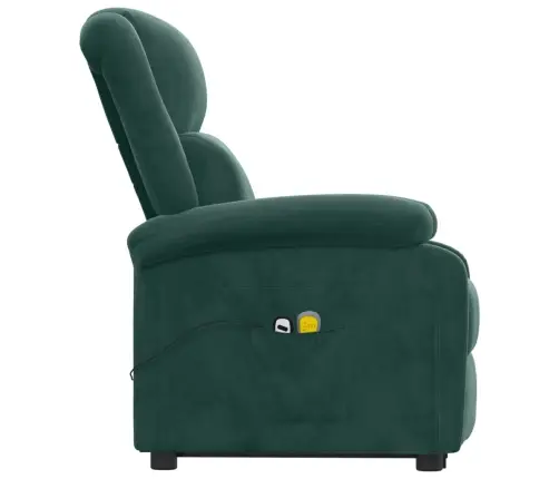 Püsti Tõusmist Toetav Massaažitool, Tumeroheline, Samet