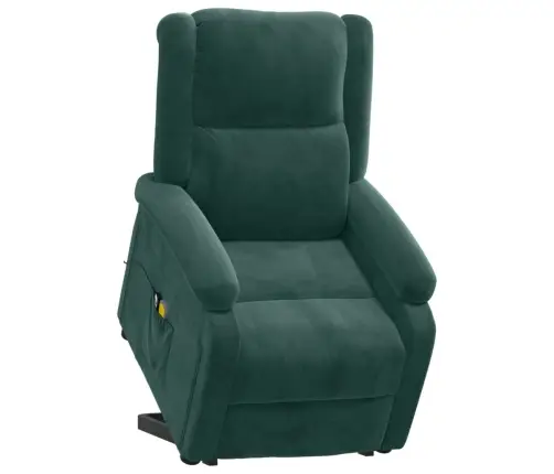 Püsti Tõusmist Toetav Massaažitool, Tumeroheline, Samet