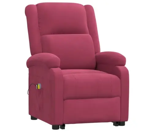 Masāžas Krēsls, Paceļams, Vīnsarkans Samts Vidaxl