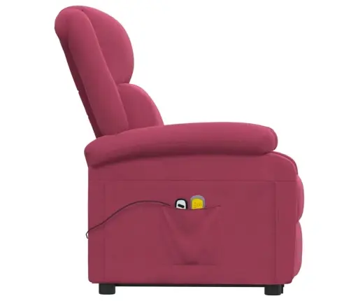 Masāžas Krēsls, Paceļams, Vīnsarkans Samts Vidaxl