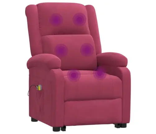 Masāžas Krēsls, Paceļams, Vīnsarkans Samts Vidaxl