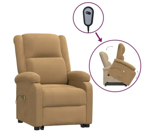 Masāžas Krēsls, Paceļams, Brūns Samts Vidaxl