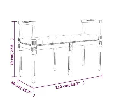 Sols, Gaiši Pelēks, 110X40X70 Cm, Samts Vidaxl