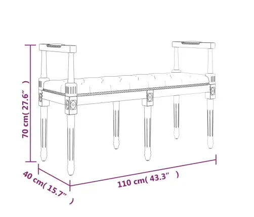 Suoliukas, Rožinės Spalvos, 110X40X70cm Aksomas