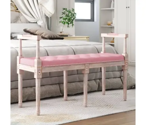 Suoliukas, Rožinės Spalvos, 110X40X70cm Aksomas