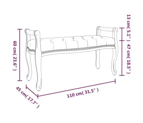 Suoliukas, Šviesiai Pilkos Spalvos, 110X45X60cm Aksomas