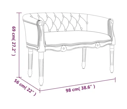 Sols, Tumši Pelēks, 98X56X69 Cm, Samts Vidaxl