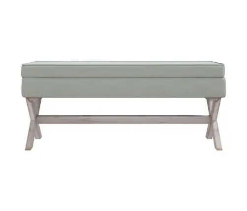 Daiktadėžė-Taburetė, Šviesiai Pilka, 110X45X49cm Aksomas