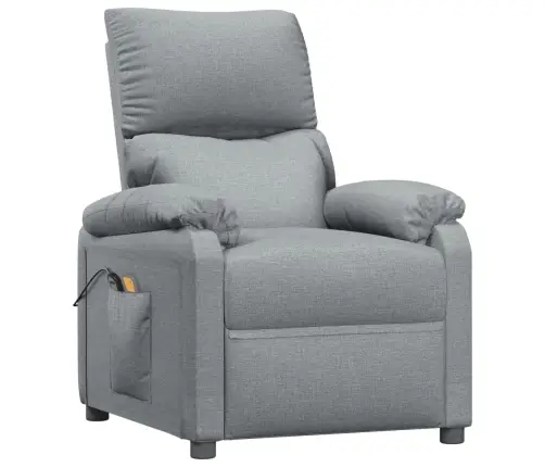 Masāžas Krēsls, Paceļams, Gaiši Pelēks Audums Vidaxl