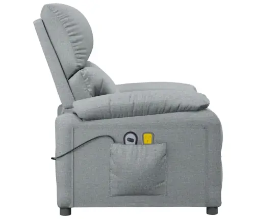 Masāžas Krēsls, Paceļams, Gaiši Pelēks Audums Vidaxl