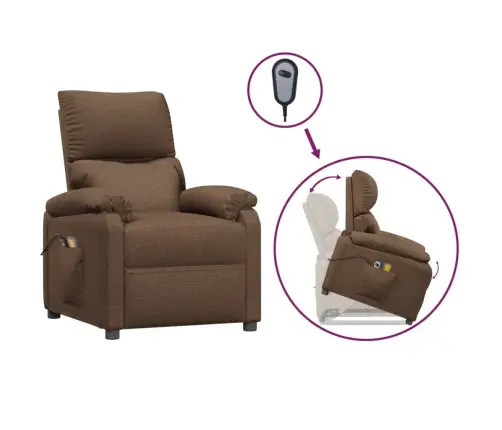 Püsti Tõusmist Toetav Massaažitool, Pruun, Kangas