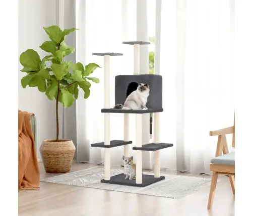 Kassimaja Sisalköitega Kraapimispuudega, Tumehall, 144,5 Cm