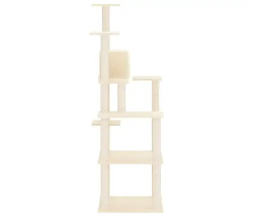 Kaķu Māja Ar Sizala Stabiem Nagu Asināšanai, 153 Cm, Bēša Vidaxl