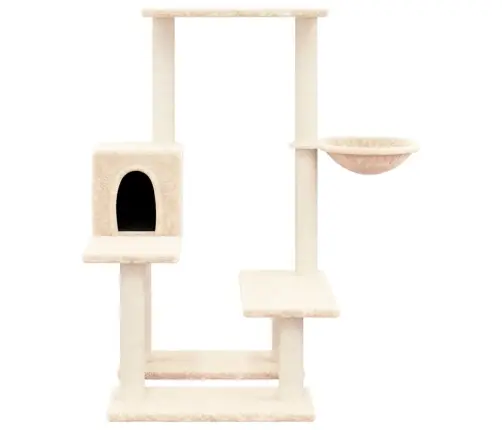 Kaķu Māja Ar Sizala Stabiem Nagu Asināšanai, 94,5 Cm, Bēša Vidaxl