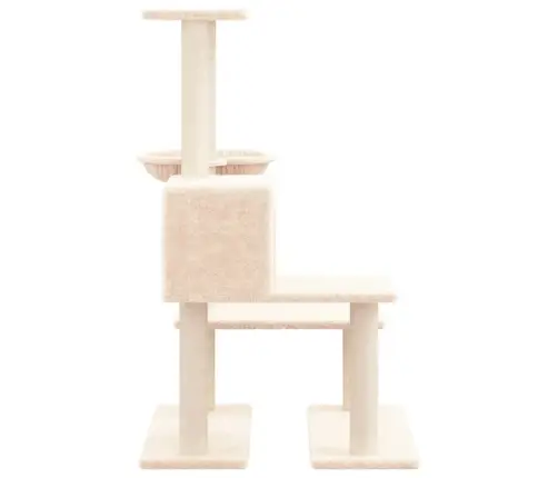 Kaķu Māja Ar Sizala Stabiem Nagu Asināšanai, 94,5 Cm, Bēša Vidaxl