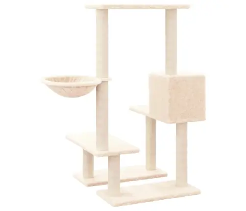 Kaķu Māja Ar Sizala Stabiem Nagu Asināšanai, 94,5 Cm, Bēša Vidaxl