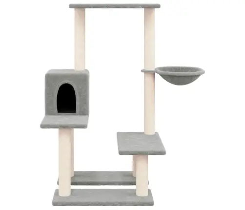 Kassimaja Sisalköitega Kraapimispuudega, Helehall, 94,5 Cm