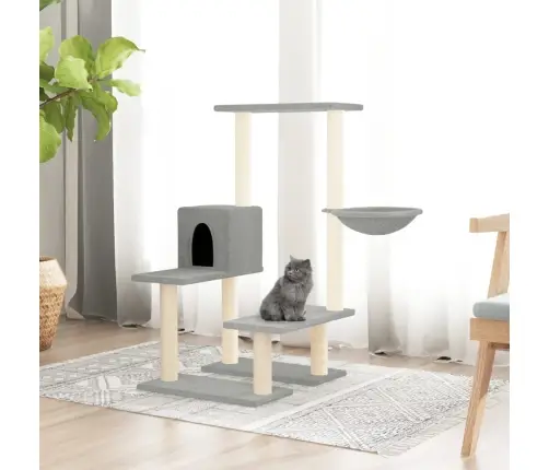 Kassimaja Sisalköitega Kraapimispuudega, Helehall, 94,5 Cm