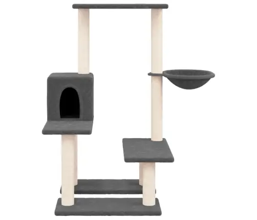 Kaķu Māja Ar Sizala Stabiem Nagu Asināšanai, 94,5 Cm, Pelēka Vidaxl