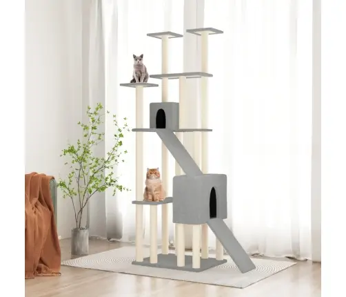 Kassimaja Sisalköitega Kraapimispuudega, Helehall, 190 Cm