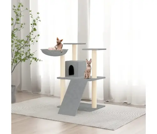 Kassimaja Sisalköitega Kraapimispuudega, Helehall, 83 Cm