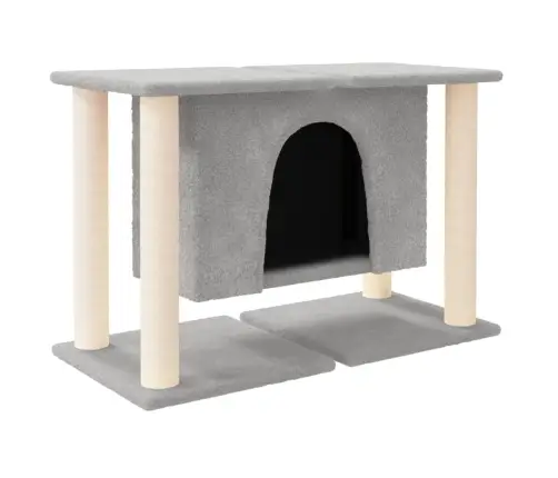 Kaķu Māja Ar Sizala Stabiem Nagu Asināšanai, 50 Cm, Pelēka Vidaxl