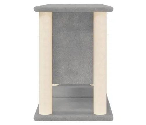 Kaķu Māja Ar Sizala Stabiem Nagu Asināšanai, 50 Cm, Pelēka Vidaxl