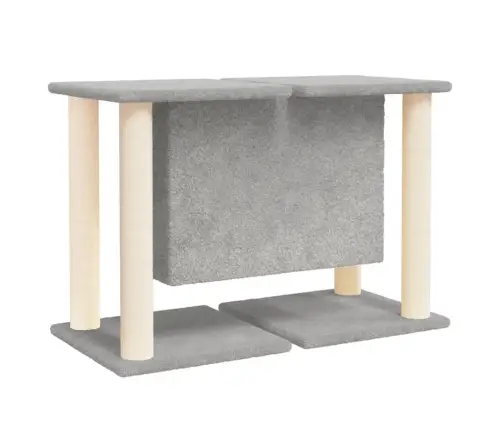 Kaķu Māja Ar Sizala Stabiem Nagu Asināšanai, 50 Cm, Pelēka Vidaxl