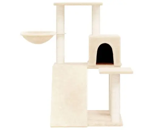 Kassimaja Sisalköitega Kraapimispuuga, Kreemjas, 82 Cm