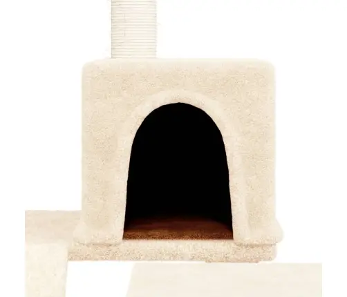 Kassimaja Sisalköitega Kraapimispuuga, Kreemjas, 82 Cm