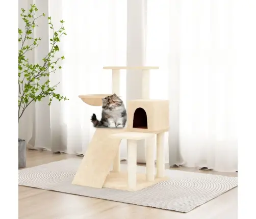 Kassimaja Sisalköitega Kraapimispuuga, Kreemjas, 82 Cm