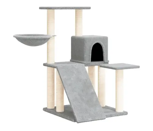 Kaķu Māja Ar Sizala Stabiem Nagu Asināšanai, 82 Cm, Pelēka Vidaxl