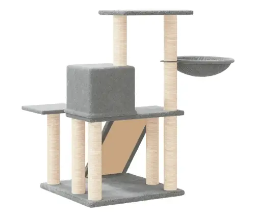 Kaķu Māja Ar Sizala Stabiem Nagu Asināšanai, 82 Cm, Pelēka Vidaxl